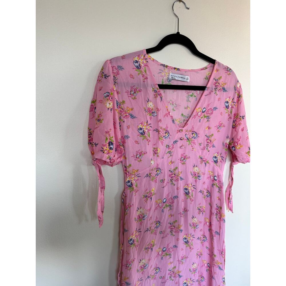 Faithfull The Brand Daija Pink Floral Midi Dress Size S - Picture 6 of 7